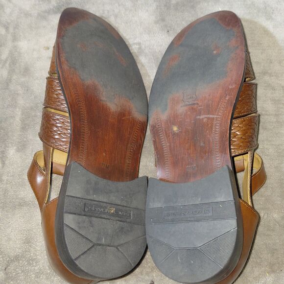 Stacy Adams Huaraches Fisherman Sandal Shoes Mens 11M Brown Comfort Flex Leather - Picture 12 of 13